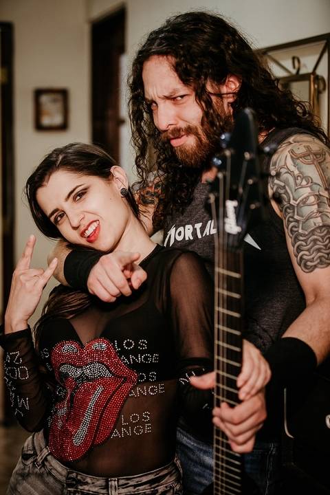 Ensaio de casal roqueiro em São Paulo'