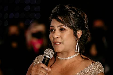 Vestido da mãe da debutante'