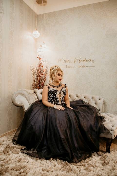 Vestido azul de debutante'