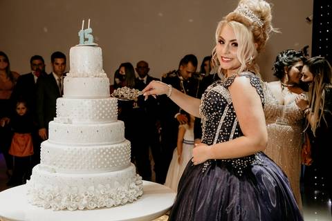 Bolo da festa de 15 anos'