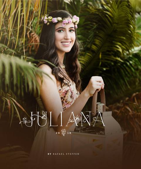 Capa do Álbum do Ensaio de 15 Anos da Juliana fotografado por Rafael Steffen Fotografia em Brasília - DF..
'