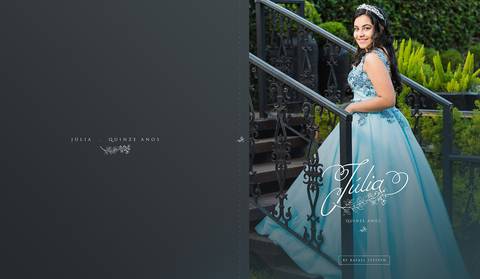 Capa Álbum 15 Anos Júlia - Vestido Fernando Peixoto - Foto Rafael Steffen.
'