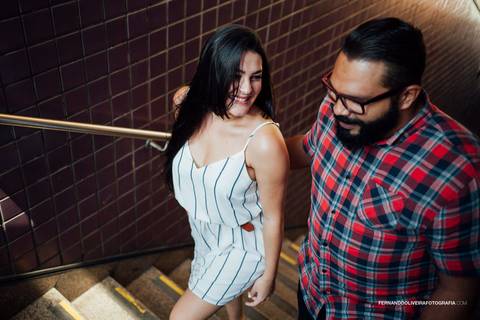 noivado noiva na escada fernando oliveira fotografia'