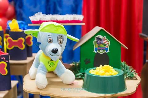 Decoração mesa - aniversário infantil - patrulha canina - Studio Eternize - São Sebastião do Paraíso - Poços de Caldas - MG'