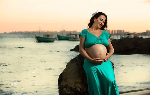 O mar de Itapuã e a bela mãe!'