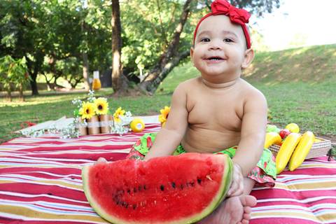 Ensaio com fruta é muito divertido'