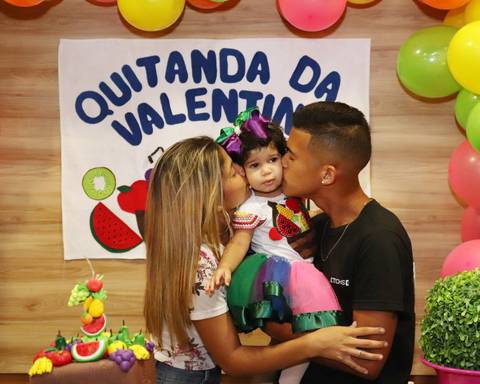 Foto com os pais - Festa infantil '