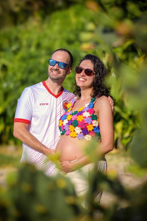 ensaio gestante, praia de Itacoatiara'