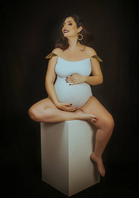 Ensaio Gestante estiloso'