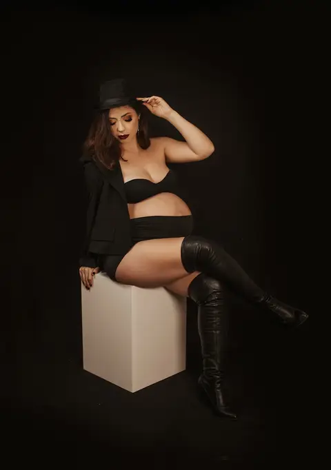 Ensaio Gestante estiloso'