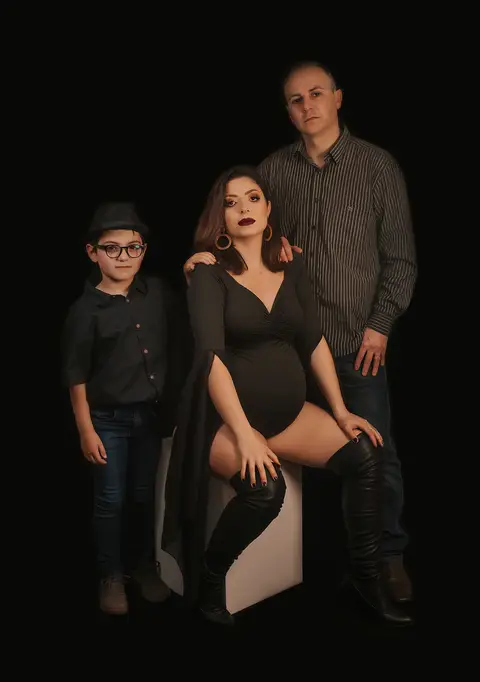 ensaio gestante em estúdio'