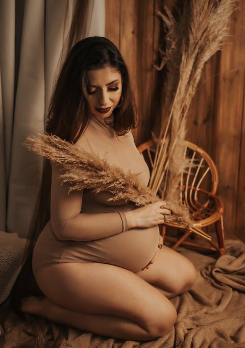 Ensaio Gestante estiloso'