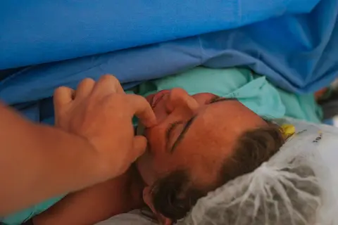 momento de descontração antes do parto'