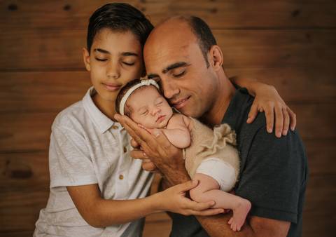 pai e filhos ensaio newborn'