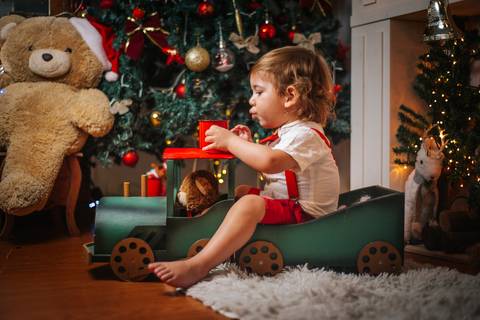 Foto natalina com detalhes artesanais e estética elegante.'