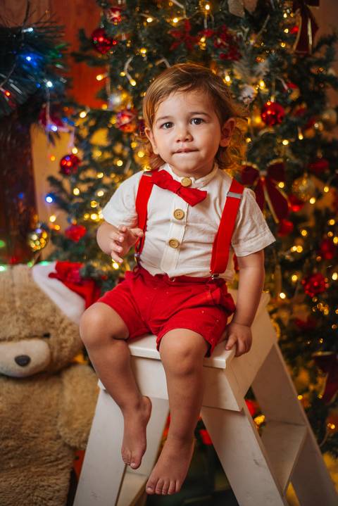 Inspiração de fotos natalinas feitas no lar.'