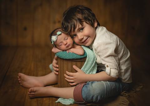 Ensaio Newborn Cecília - irmão Arthur'