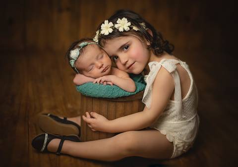 Ensaio Newborn Cecília - irmã Alice'