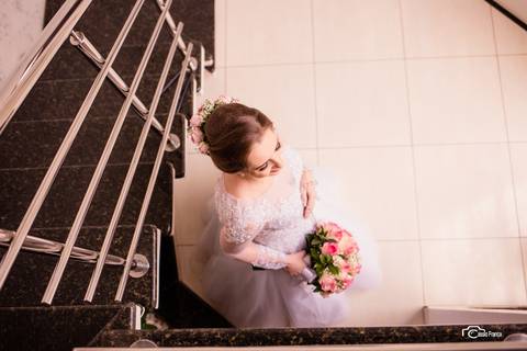 Foto criativa de noiva'