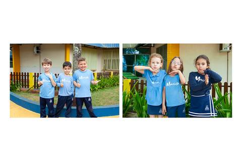 ensaio da educação infantil com amigos'