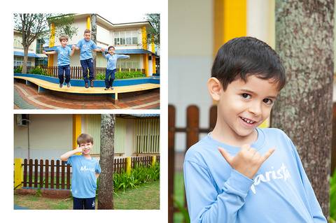 ensaio da educação infantil com amigos'