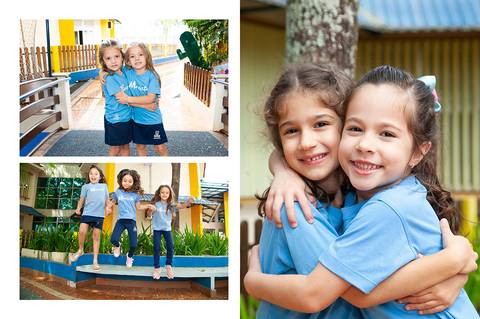 ensaio da educação infantil com amigos'