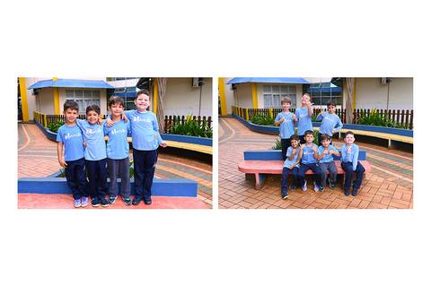 ensaio da educação infantil com amigos'