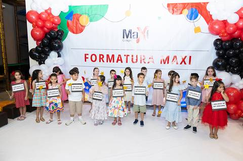formatura da educação infantil do Colégio Maxi'
