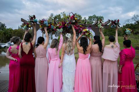 madrinhas de casamento de rosa'