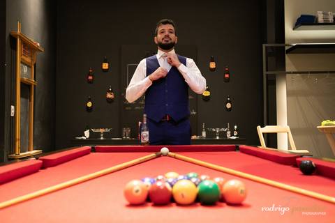 Fotos do dia do Noivo, mesa de sinuca'