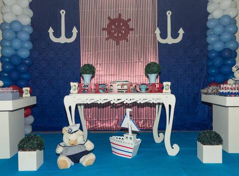 Mesa principal Tema Marinheiro 1 ano pelo fotógrafo Douglas Maia'