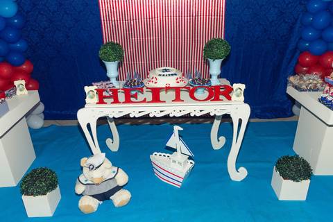 Decoração mesa principal Tema Marinheiro pelo fotógrafo Douglas Maia'