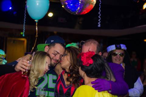 Festa de aniversário à fantasia retrato de família'