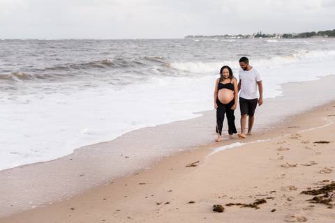 ensaio de gestante na praia'