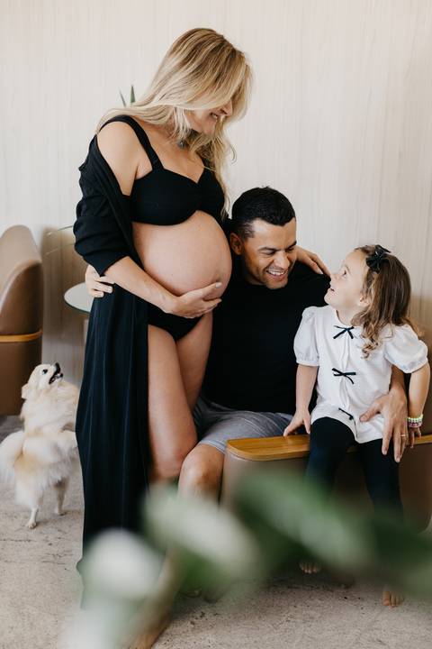 fotos gestante em família'