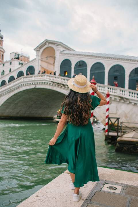 fotos na ponte Rialto'