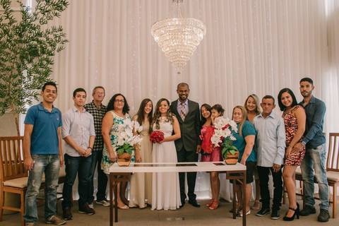 foto da familia no casamento'