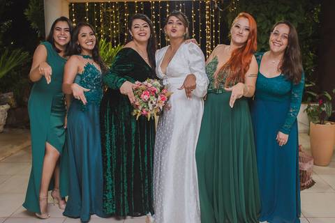 paleta de verde para madrinhas'