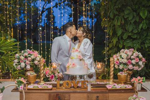 mesa do bolo de casamento'