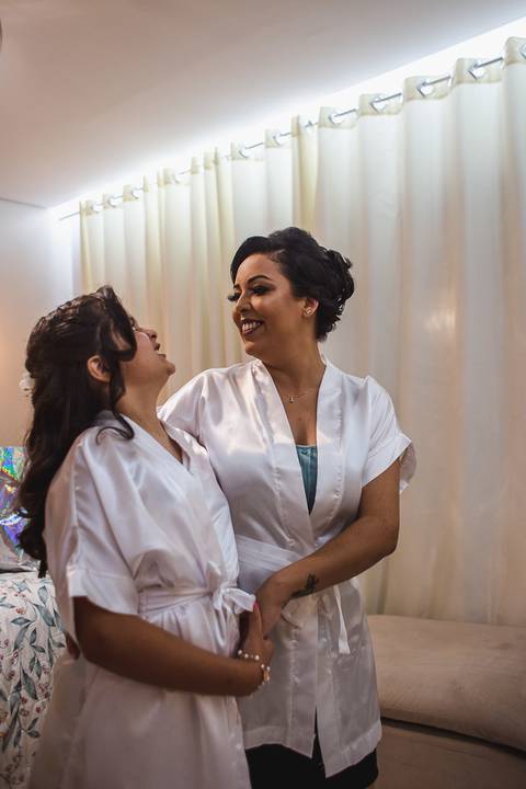 making of da noiva com a filha'