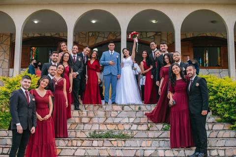 madrinhas de bordô'