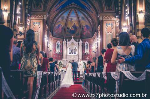 imagem aérea dentro da igreja matriz de jundiai'