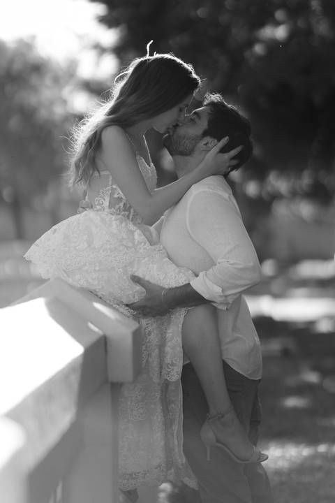 Fotografia de pre wedding no por do sol'