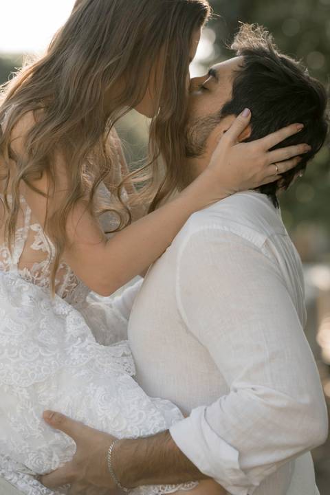 Fotografia de pre wedding no por do sol'
