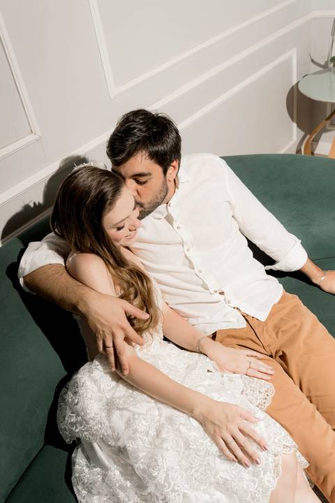 Fotografia de pre wedding no por do sol'