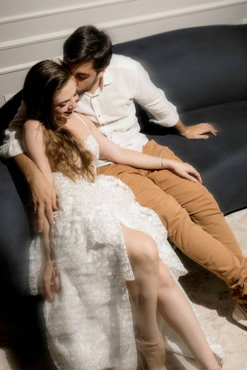 Fotografia de pre wedding no por do sol'