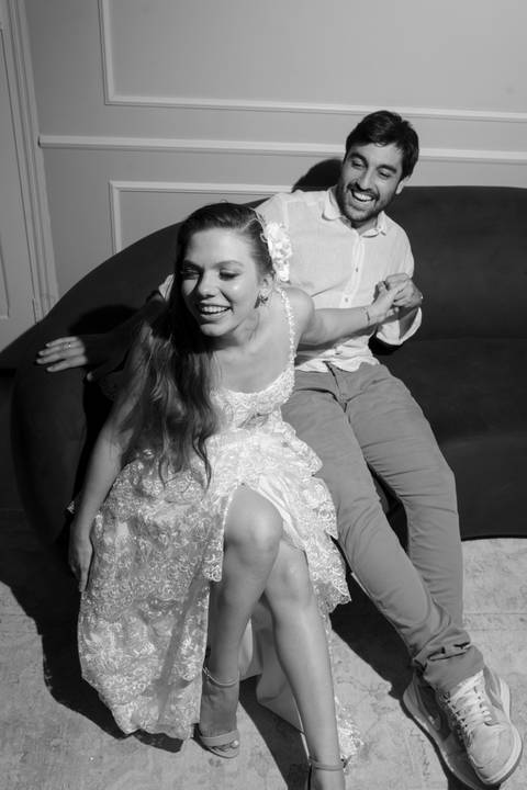 Fotografia de pre wedding no por do sol'
