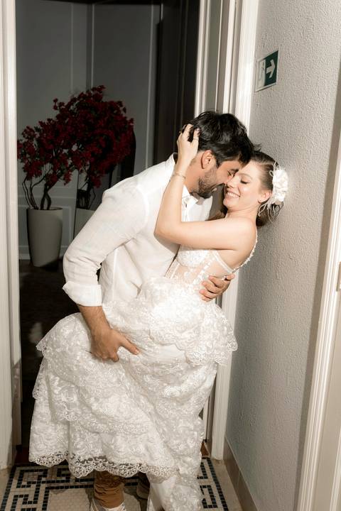 Fotografia de pre wedding no por do sol'