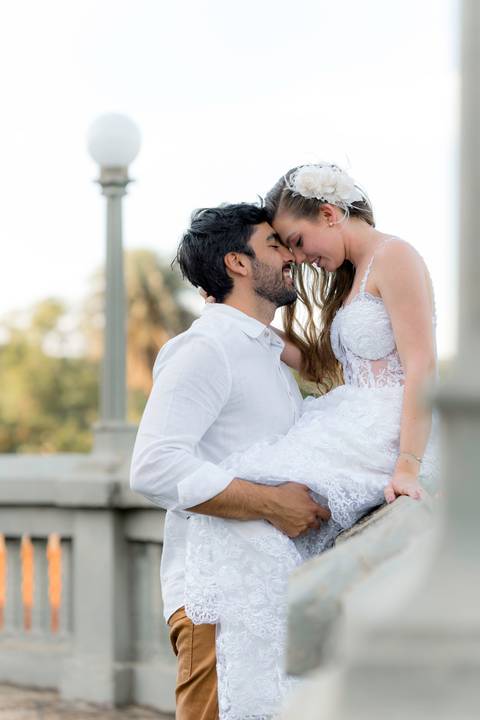 Fotografia de pre wedding no por do sol'