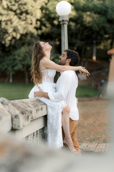 Fotografia de pre wedding no por do sol'
